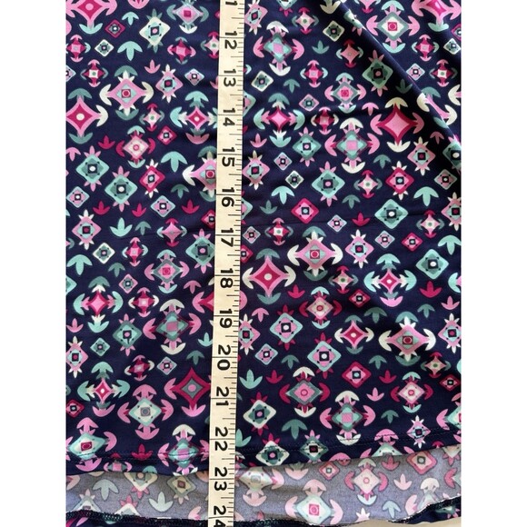 LuLaRoe Scarlett Dress Girls Size 6 Navy With Geometric Print Short Sleeve - Picture 6 of 9